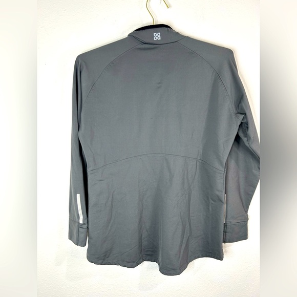 Womens XL Gray Zip Up Active Jacket Thumbholes Stretchy Athleisure Layer - Picture 7 of 7